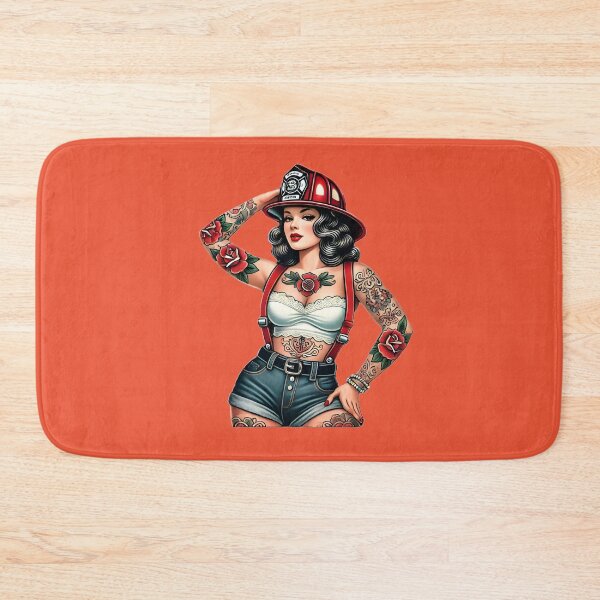 Item preview, Pinup Tattooed Firefighter designed and sold by PinUpPizzazz.