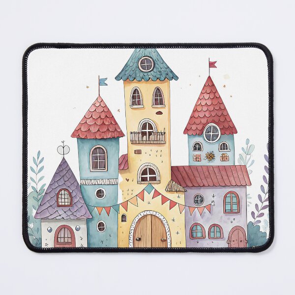 Item preview, A0746 Pastel Cozy Neighborhood – Warm & Charming Street View Digital Illustration for Home Decor & POD Products designed and sold by angieart68.