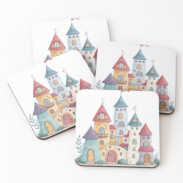 Item preview, A0746 Pastel Cozy Neighborhood – Warm & Charming Street View Digital Illustration for Home Decor & POD Products designed and sold by angieart68.
