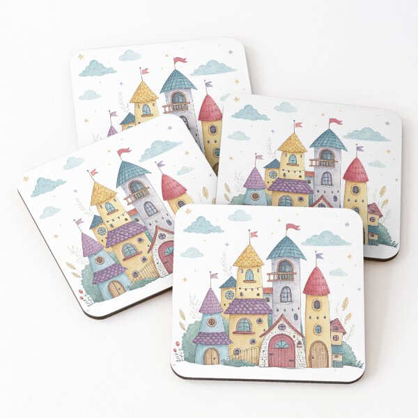 Item preview, A0746 Pastel Cozy Neighborhood – Warm & Charming Street View Digital Illustration for Home Decor & POD Products designed and sold by angieart68.