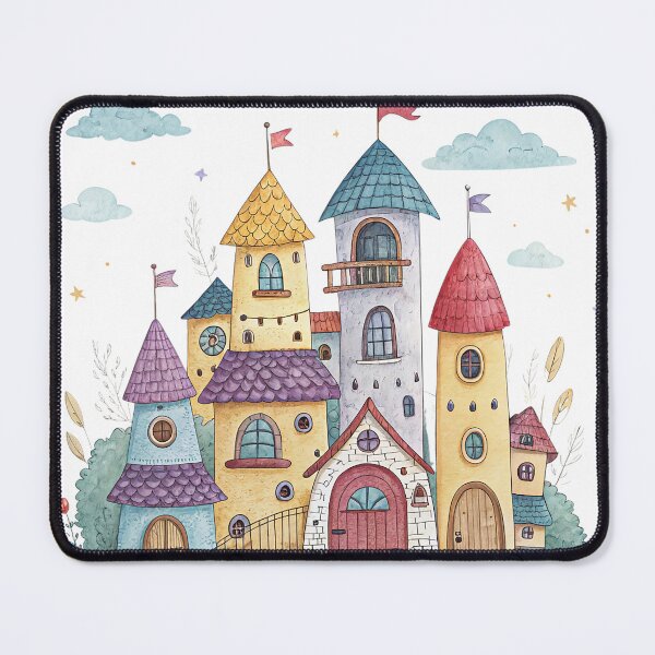 Item preview, A0746 Pastel Cozy Neighborhood – Warm & Charming Street View Digital Illustration for Home Decor & POD Products designed and sold by angieart68.