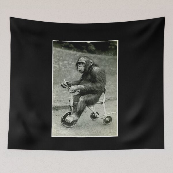 Item preview, Vintage Chimpanzee Monkey Riding Tricycle Chimp Funny designed and sold by Dressed For  Duty.