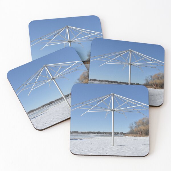 Item preview, Snow on the Beach, Cold Umbrella, Minnesota Winter at Lake Minnewashta designed and sold by tumbleweedphoto.