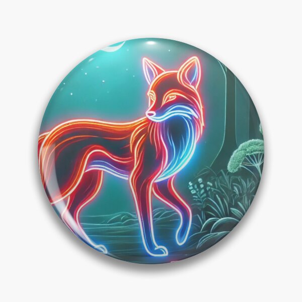 Item preview, Neon Fox – Night Guardian of an Enchanted Forest designed and sold by AmigosFurEver.