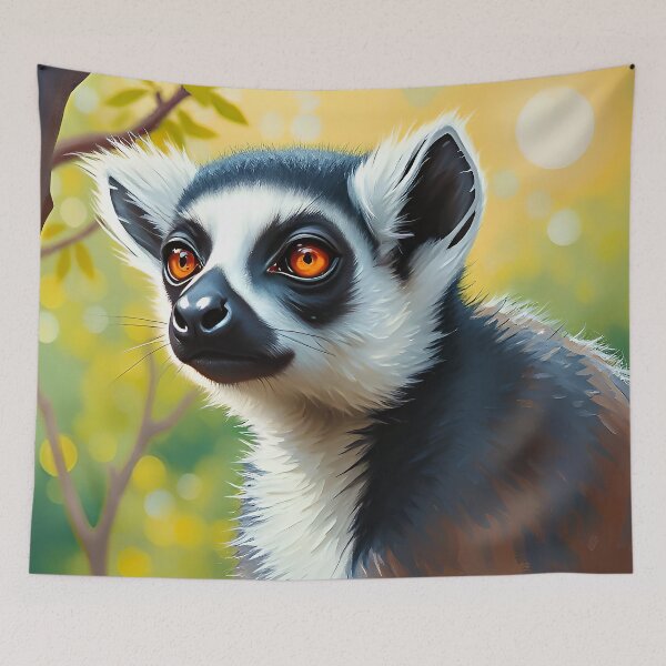 Item preview, Ring Tailed Lemur Portrait Wild Forest Animals designed and sold by kakarikihill.
