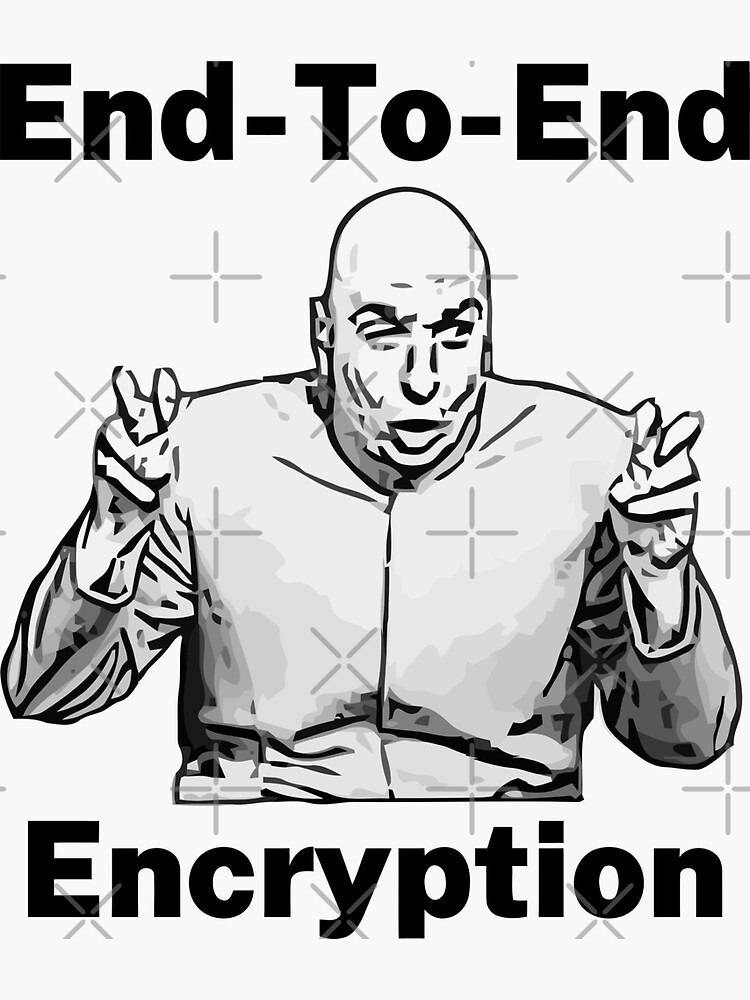 Thumbnail 3 von 3, Sticker, Ende-zu-Ende-Verschlüsselung Dr. Evil Air Zitat lustig designt und verkauft von CyberYogi.