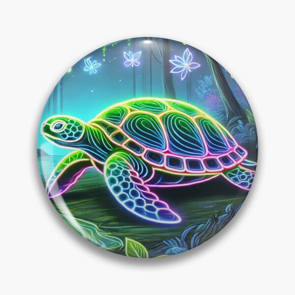 Item preview, Fluorescent Turtle – Spiritual Journey under the Lights of the Forest designed and sold by AmigosFurEver.