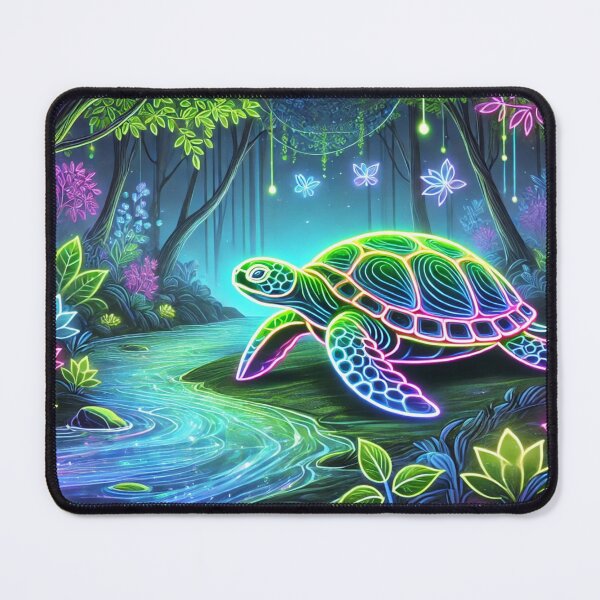 Item preview, Fluorescent Turtle – Spiritual Journey under the Lights of the Forest designed and sold by AmigosFurEver.