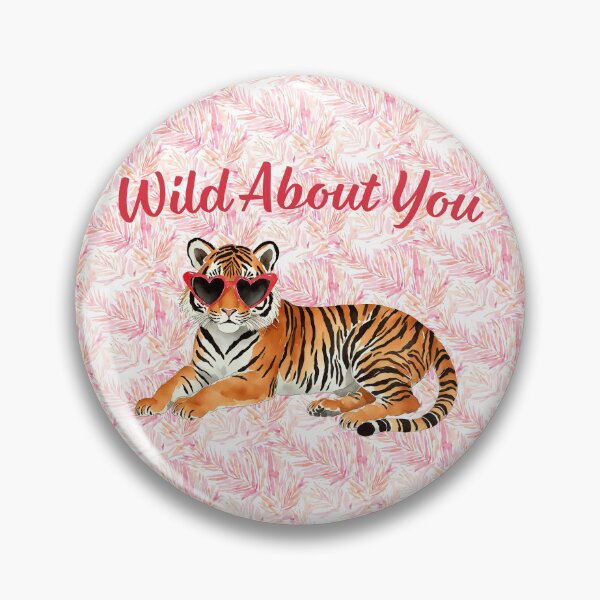 Artikelvorschau, Wild About You Rosa Tiger Aquarell entworfen und verkauft von Magnolia Valley Art.