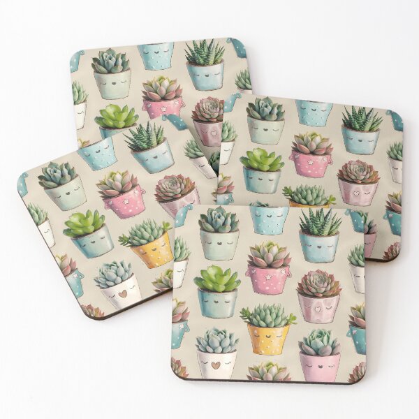 Item preview, Cute Succulent Plant Pattern – Aesthetic Botanical Design, minimalist pretty pot plant modern art designed and sold by MarJul.