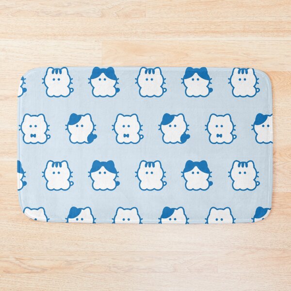 Item preview, Whisker Cats Pattern / Aqua Blue designed and sold by Yuru Pals.