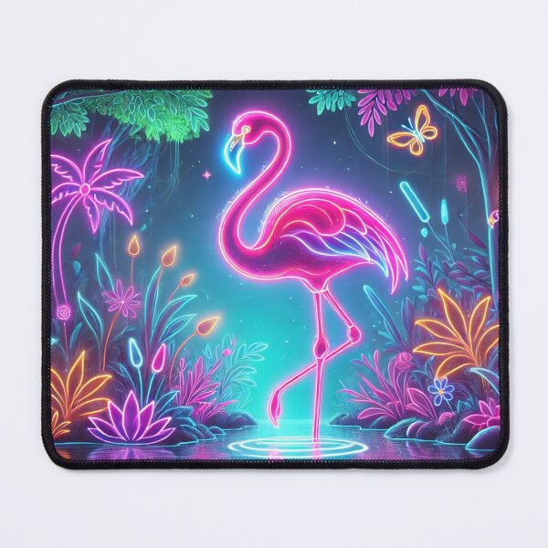 Item preview, Neon Flamingo – Tropical Elegance in Fluorescent Light designed and sold by AmigoVerse.