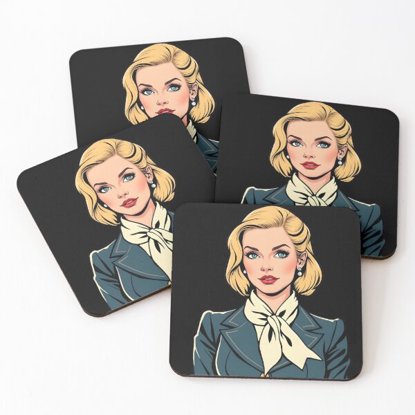 Item preview, Scandinavian Stewardess - Nordic Aviation Drawing Art Print designed and sold by ZEPHYR_LABEL.