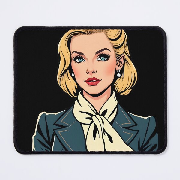 Item preview, Scandinavian Stewardess - Nordic Aviation Drawing Art Print designed and sold by ZEPHYR_LABEL.