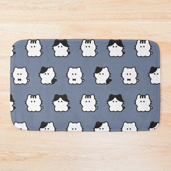 Item preview, Whisker Cats Pattern / Gray Blue designed and sold by Yuru Pals.