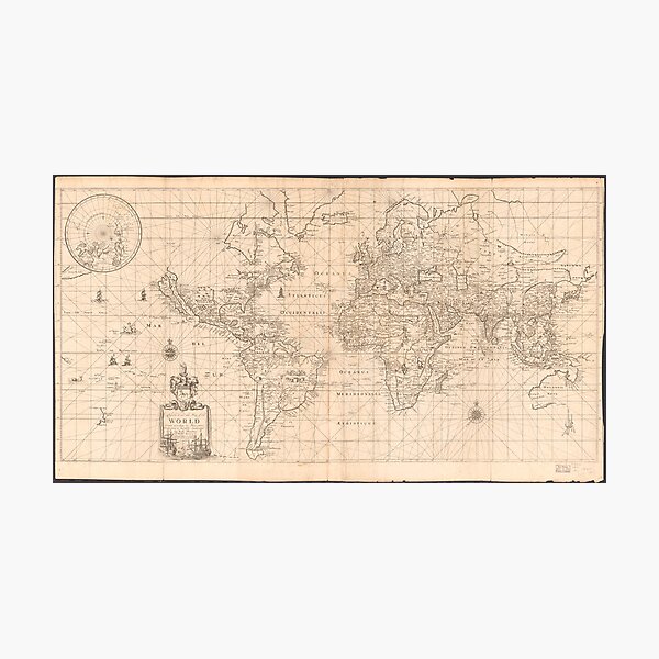 Item preview, Map of the World drawn according to Mercators projection (1690) designed and sold by vintageskylines/vintagemaps.