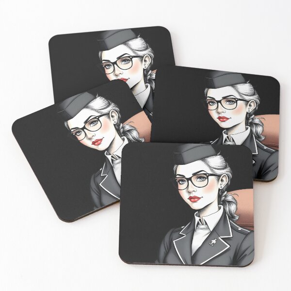 Item preview, Scandinavian Stewardess - Nordic Aviation Drawing Art Print designed and sold by ZEPHYR_LABEL.