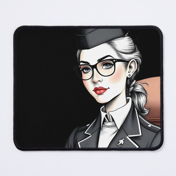 Item preview, Scandinavian Stewardess - Nordic Aviation Drawing Art Print designed and sold by ZEPHYR_LABEL.