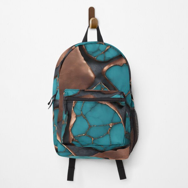 Item preview, Turquoise and Copper Gemstone Abstract Art Pattern designed and sold by CoastalEmp.