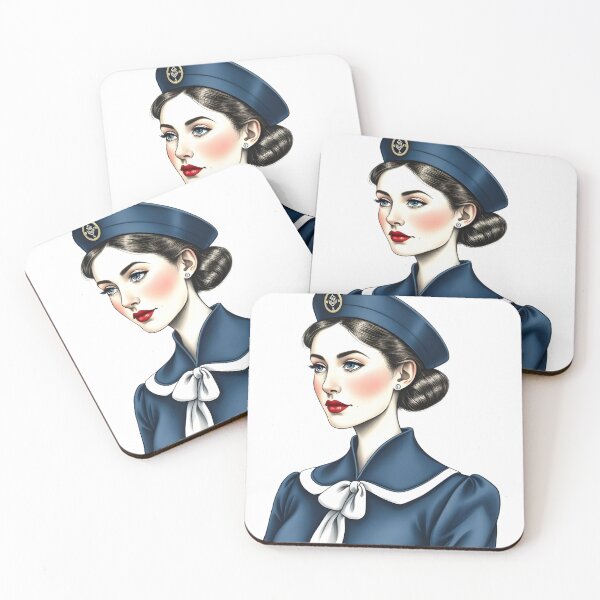 Item preview, Scandinavian Stewardess - Nordic Aviation Drawn Art designed and sold by ZEPHYR_LABEL.