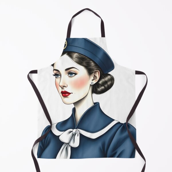 Item preview, Scandinavian Stewardess - Nordic Aviation Drawn Art designed and sold by ZEPHYR_LABEL.