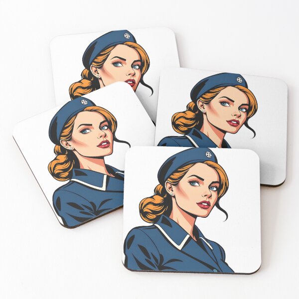 Item preview, Scandinavian Stewardess - Nordic Aviation Drawing Art designed and sold by ZEPHYR_LABEL.