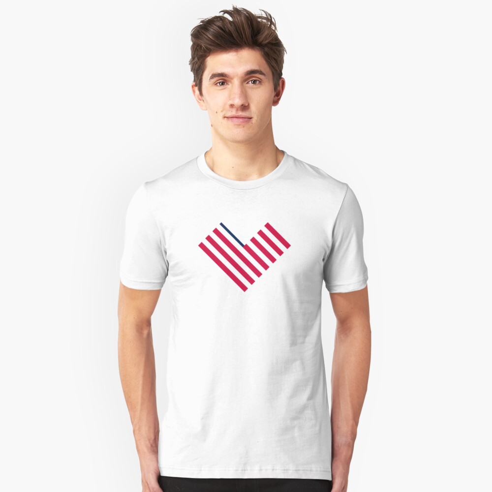 Heart Flag logomark, Ev'ry Heart Beats True Slim Fit T-Shirt