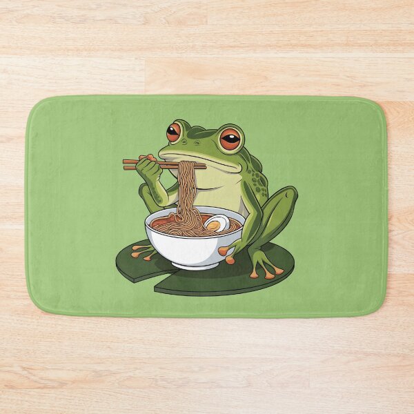 Item preview, Frog is eating Ramen designed and sold by trendspatterns.