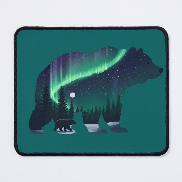 Item preview, Aurora Bear – Northern Lights Silhouette designed and sold by DRAGON FIRE.