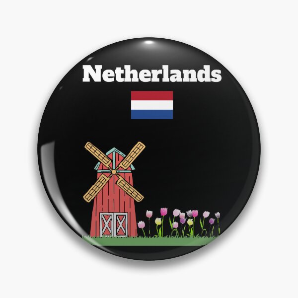 Artikelvorschau, Niederlande Reise Souvenir Windmühle und Tulpen niederländische Flagge entworfen und verkauft von Artstastic.
