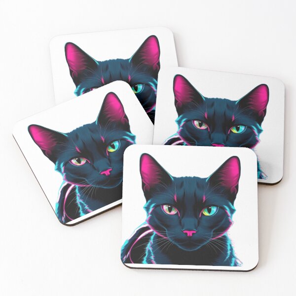 Item preview, Neon Cyber Cat designed and sold by StormArte.