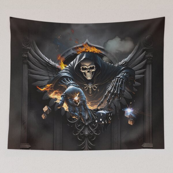 Item preview, Bones and magic, the skeleton with the mystical dice designed and sold by nicky2342.