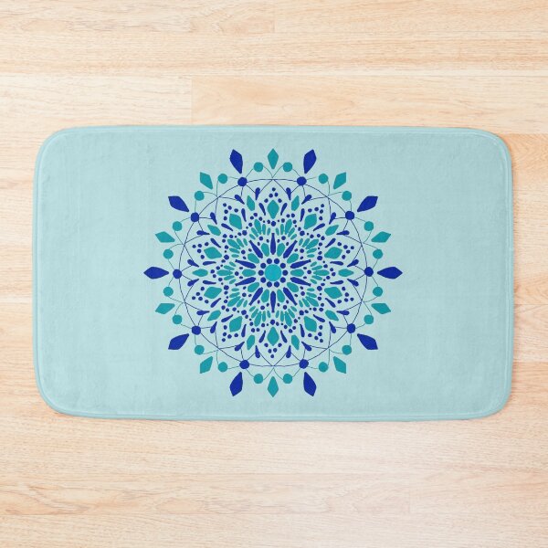 Item preview, Blue Diamond Dotted Floral Mandala Sacred Geometric Art designed and sold by cosmiccircles01.