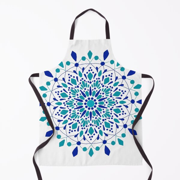 Item preview, Blue Diamond Dotted Floral Mandala Sacred Geometric Art designed and sold by cosmiccircles01.