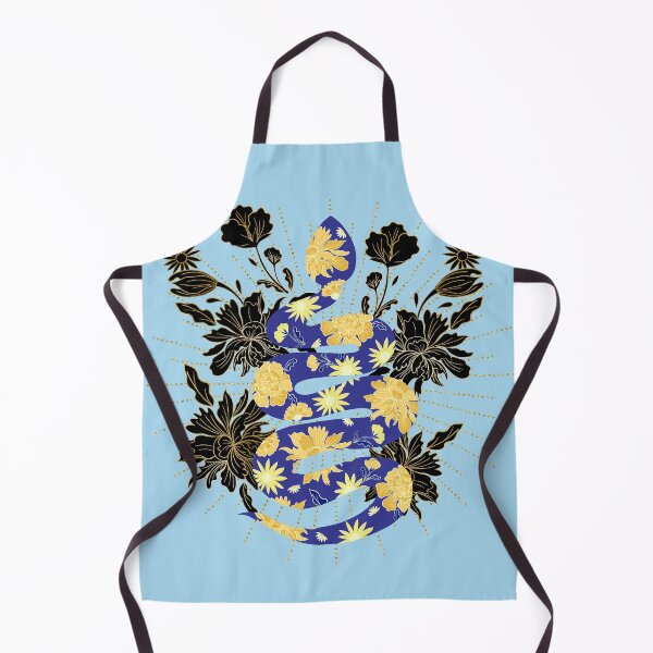 Item preview, Snake and flowers - Blue and yellow designed and sold by Home Cyn Home.