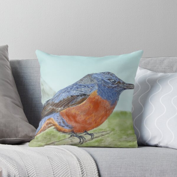 Item preview, An adorable blue bird and a volcano mountain. designed and sold by greenPQBstudio.