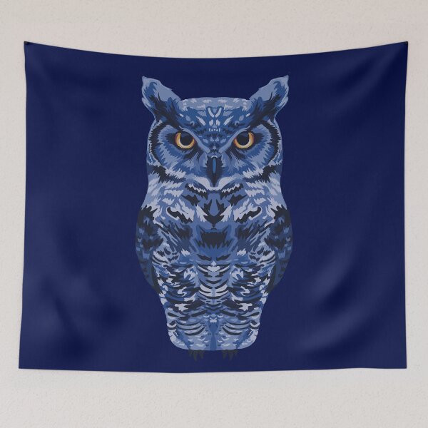 Item preview, Great Horned Owl Piercing Gaze of a Midnight Predator designed and sold by tayaan.