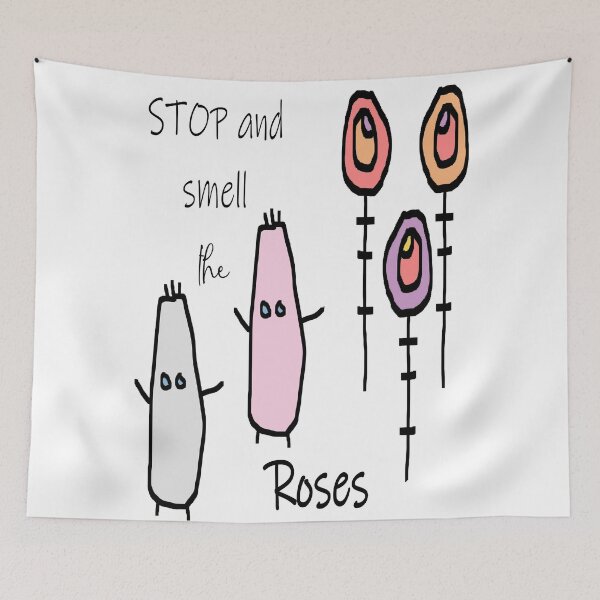 Item preview, abstract whimsical characters and inspirational quote designed and sold by ANNART.