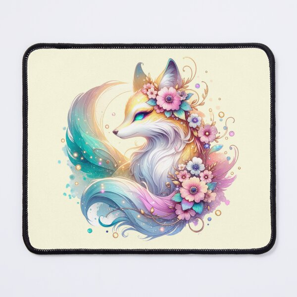 Item preview, Mystical Fox with Pastel Floral Decorations designed and sold by 2ndSketch.