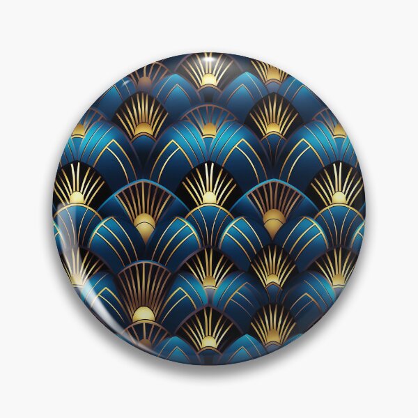 Item preview, Sky Blue And Golden Art Deco Sophisticated Pattern designed and sold by DEC02.