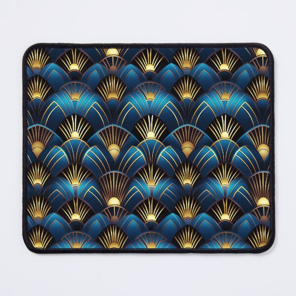 Item preview, Sky Blue And Golden Art Deco Sophisticated Pattern designed and sold by DEC02.
