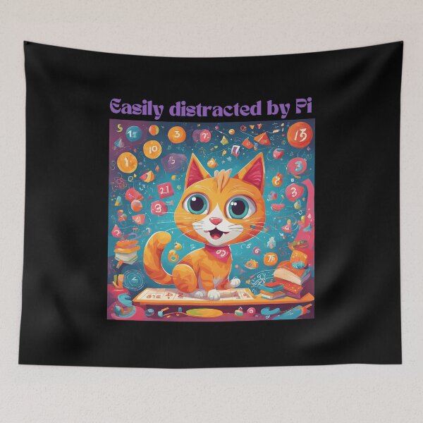 Item preview, easily distracted by pi cat designed and sold by sydney-syder.
