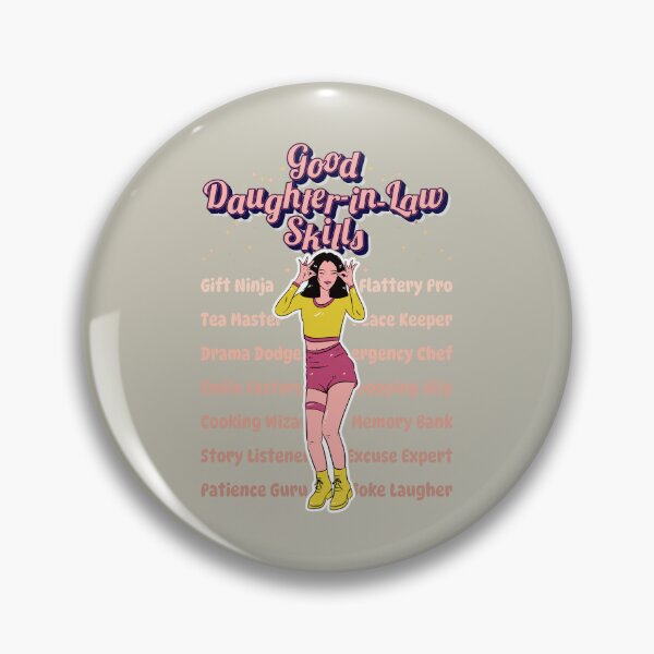 Item preview, Good Daughter-in-Law Skills Smiling Girl Winking in Bright Colors designed and sold by SplashTastic.