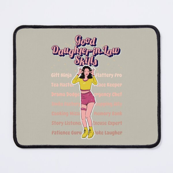 Item preview, Good Daughter-in-Law Skills Smiling Girl Winking in Bright Colors designed and sold by SplashTastic.