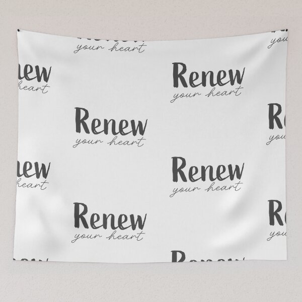 Item preview, Renew Your Heart – Christian Lent Season Typography designed and sold by CrossCrafted.