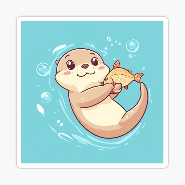 Artikel-Vorschau von Niedlicher Otter beim Schwimmen, designt und verkauft von NicolasGlowArt.