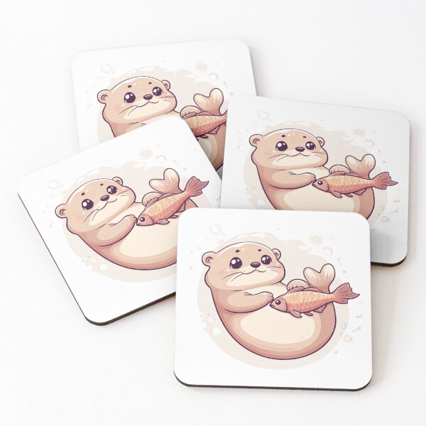 Item preview, Adorable Otter and Fish designed and sold by NicolasGlowArt.