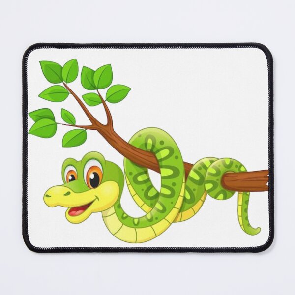 Item preview, Green Python Cartoon – Hanging Around Nature | Happy Snake | Wildlife | Cute Tree Snake Adventure | Jungle Vibes | Funny Cartoon Animal Smiling Green Snake with Branch designed and sold by Kaivinaikadhaigal.