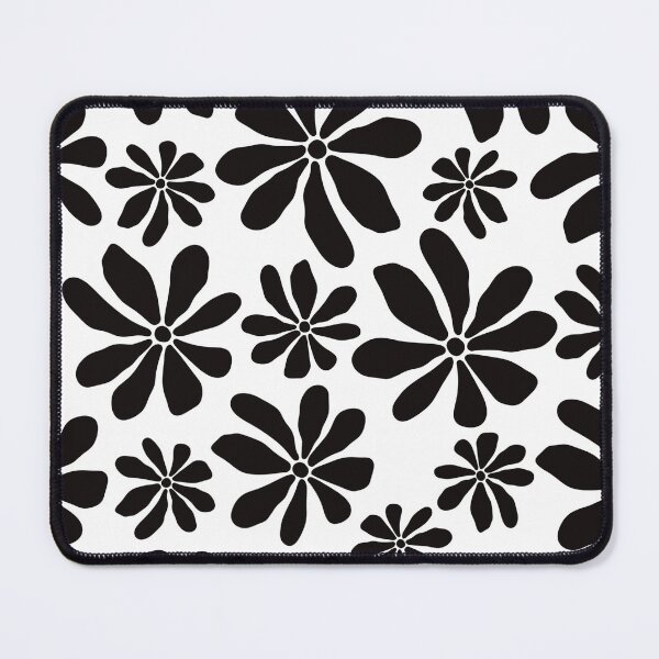 Item preview, Retro Groovy mid century flower, black and white floral designed and sold by GorXena.