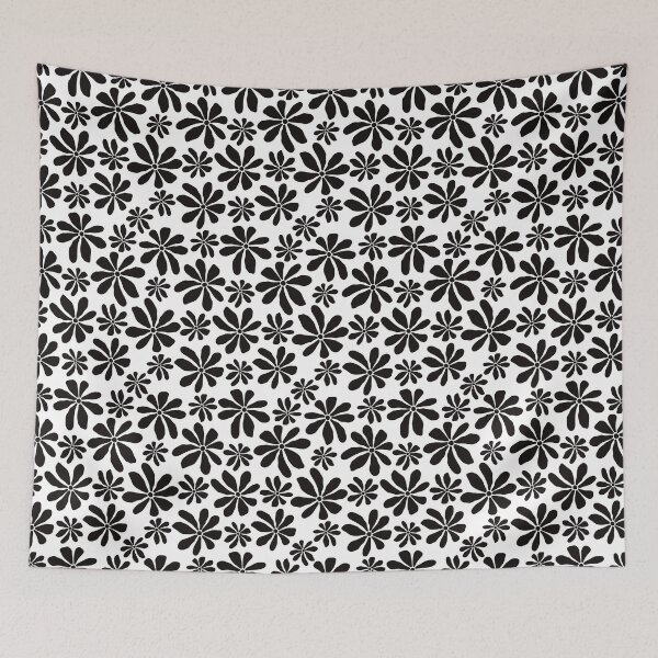 Item preview, Retro Groovy mid century flower, black and white floral designed and sold by GorXena.